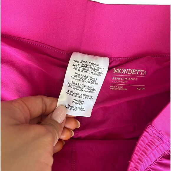NWOT MONDETTA HOT PINK/FUSHIA PERFORMANCE LUXURY ACTIVEWEAR SHORTS SIZE XL - Picture 9 of 9